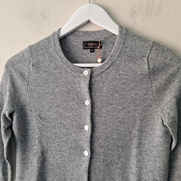 NWT Quince 100% Mongolian Cashmere Cardigan Sweater Heather Grey Womens Size XS - Picture 6 of 12